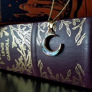 FINAL PRICE Abalone Shell Crescent Moon Necklace